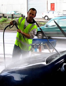 Pressure spray at Roberto's hand car wash