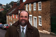 David Heath MP, standing at the top of Mill Street, Wincanton