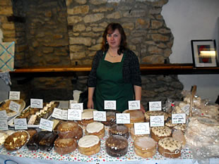 Cake stand at Milborne Port Farmers' Market