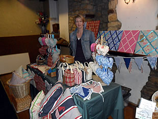 Fabric stand at Milborne Port Farmers' Market