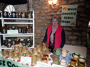 Cider mugs for sale as Milborne Port Farmers' Market