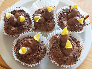 Easter bird's nest cakes