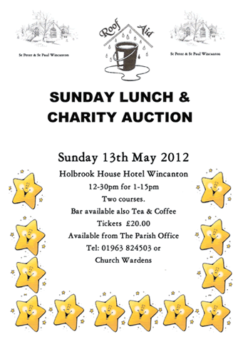 Sunday lunch and auction poster