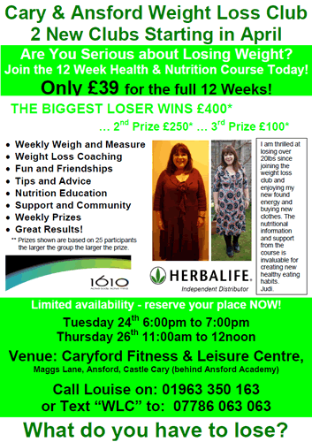 Castle Cary Weight Loss Club poster