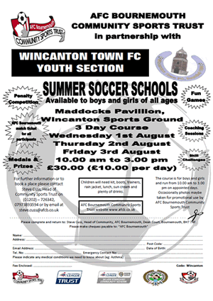 Summer Soccer School poster form