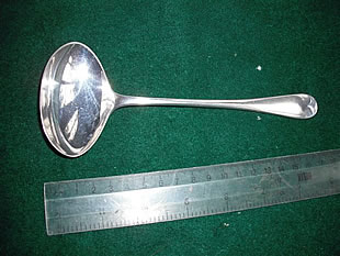 Silver spoon front view