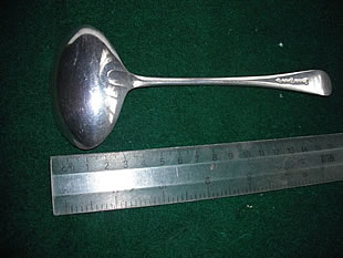 Silver sppoon back view