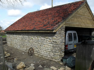 Dry stone garage