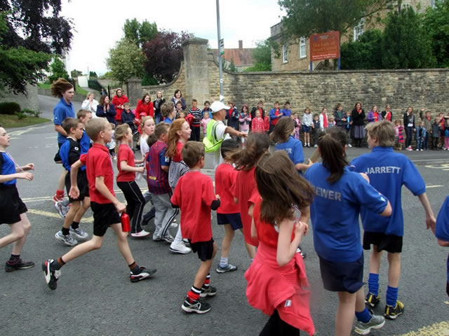 Running past Our Lady's school