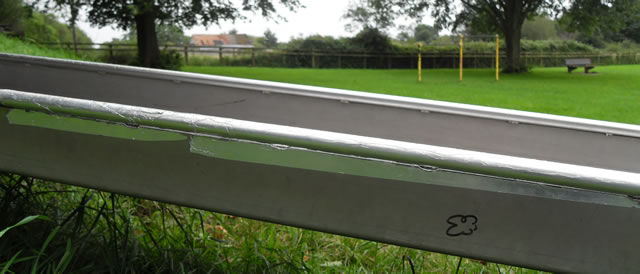A temporary repair to the big slide. Is that duct tape!? Outstanding.