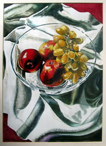 Fruit in a bowl, by John Baxter