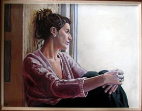 Woman sat at a window, by  John Baxter