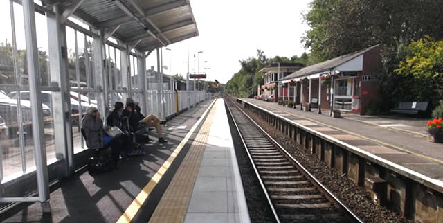 Waiting on the new platform at Templecombe station