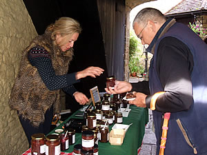 Trade at a Milborne Port farmers' market stall