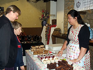 Cake stall at Milborne Port farmers' market