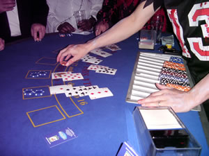 Casino table at the Wincanton Town Football Club Hallowe'en Casino Night