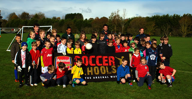 Youngsters at the Arsenal FC coaching session
