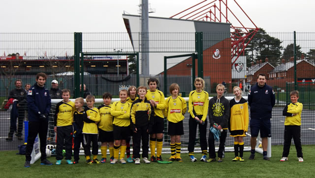 Tired happy kids after training session