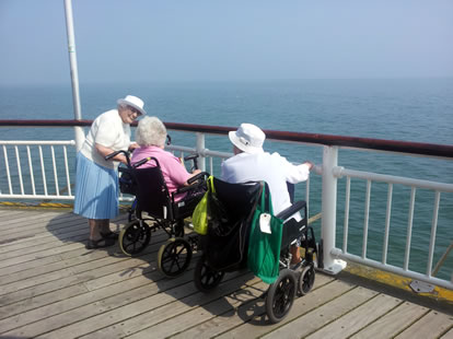 Looking out to sea from the end of a pier