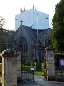 Wincanton Parish Church roof covered for repairs