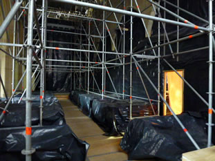 Scaffolding inside Wincanton Parish Church
