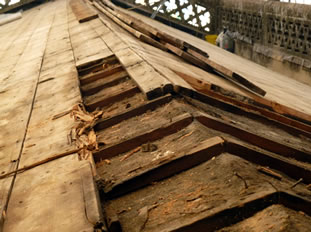 Repairing timbers on the Wincanton Parish Church roof