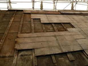 Timbers on the Wincanton Parish Church roof