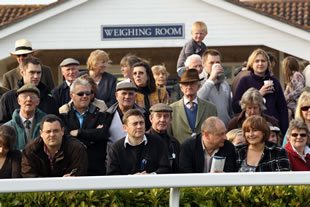 Race-goers at Wincanton Racecourse