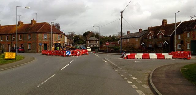 The road works viewed from the end of Southgate Road, looking north(ish)