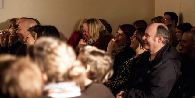 Laughing audience, at the Barrel of Laughs comedy club in the Nog Inn