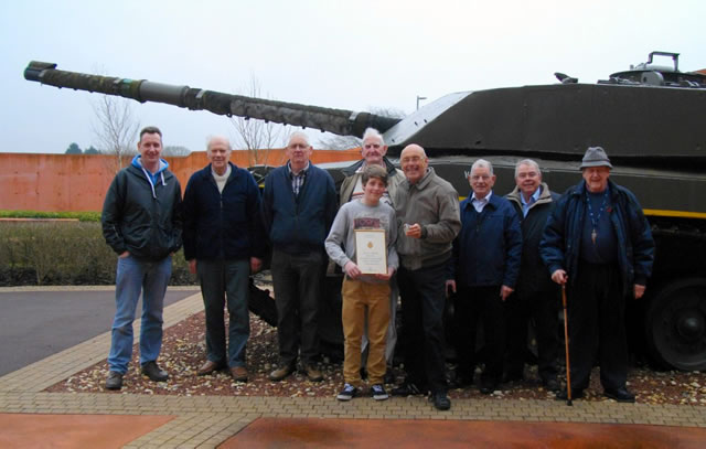 Brecon Lee at the Tank Museum, Bovington, with some Wincanton branch members, including his dad and grandad
