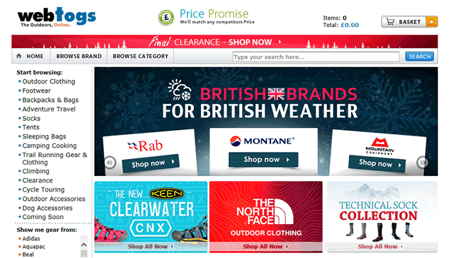 Webtogs, Wincanton-based online retailer of outdoor clothing