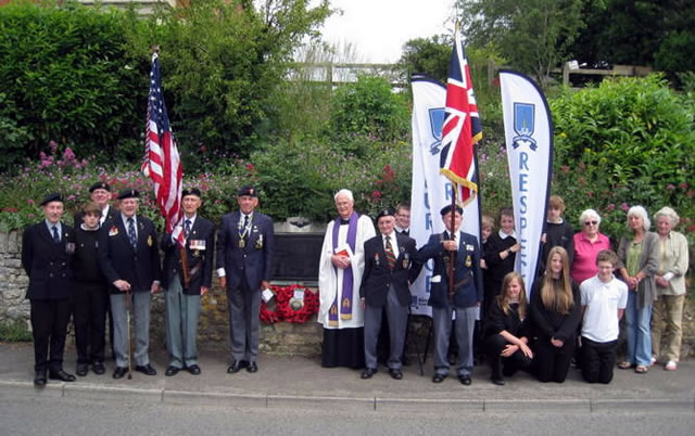 The Royal British Legion, Wincanton Branch, and some students from King Arthur's Community School commemorate the Flying Fortress crew