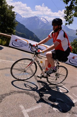 Steve D'Arcy riding his bike somewhere more interesting than here.