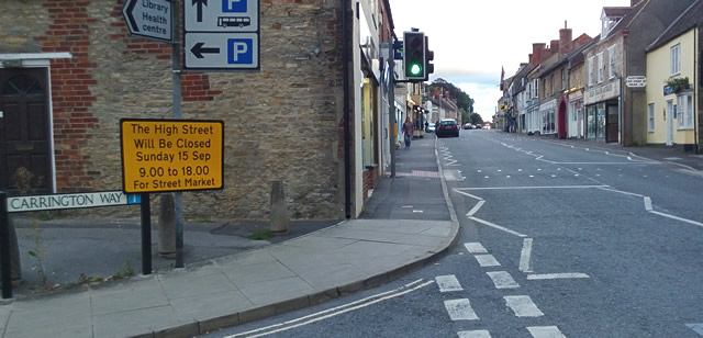 Wincanton Street Market Road Closure sign