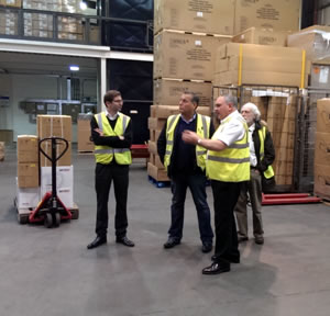 David Warburton with Mark Rochford and Stewart Anderson MD of Rochford Garden Machinery and District Cllr Colin Winder.