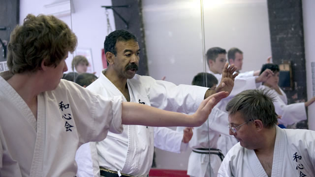 Sensei Chris Thompson (8th Dan) teaching at The Honbu during its 5th Anniversary celebrations