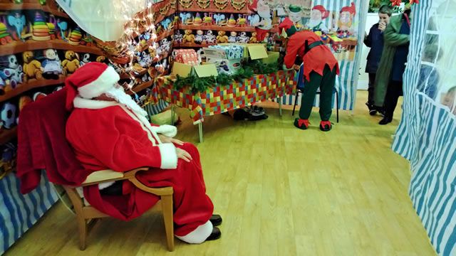 Father Christmas and his elf
