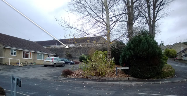 A remnant wall of the Wincanton workhouse, just off Shadwell Lane and Rodber Gardens