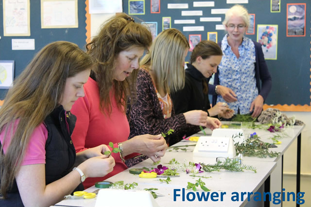 Flower arranging classes using one of the many rooms available at the school