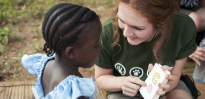 Teaching children in Tanzania