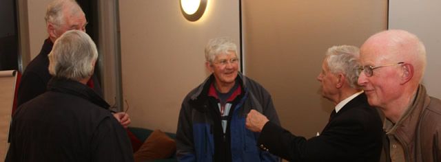 WC Tony Lewis with RAF veterans who came to hear him speak