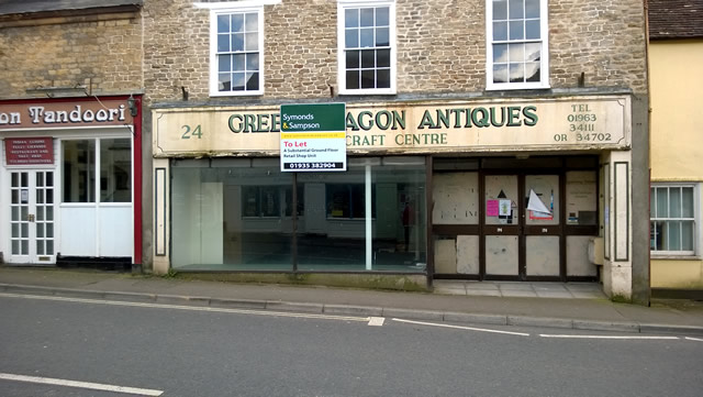 The derelict Green Dragon, a fantastic High Street spot