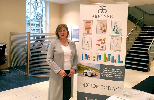 Pauline Moylan with her Arbonne display