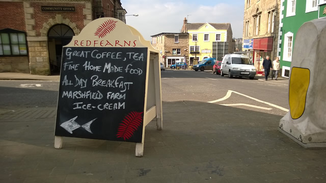 Redfearns Restaurant sign on Wincanton High Street