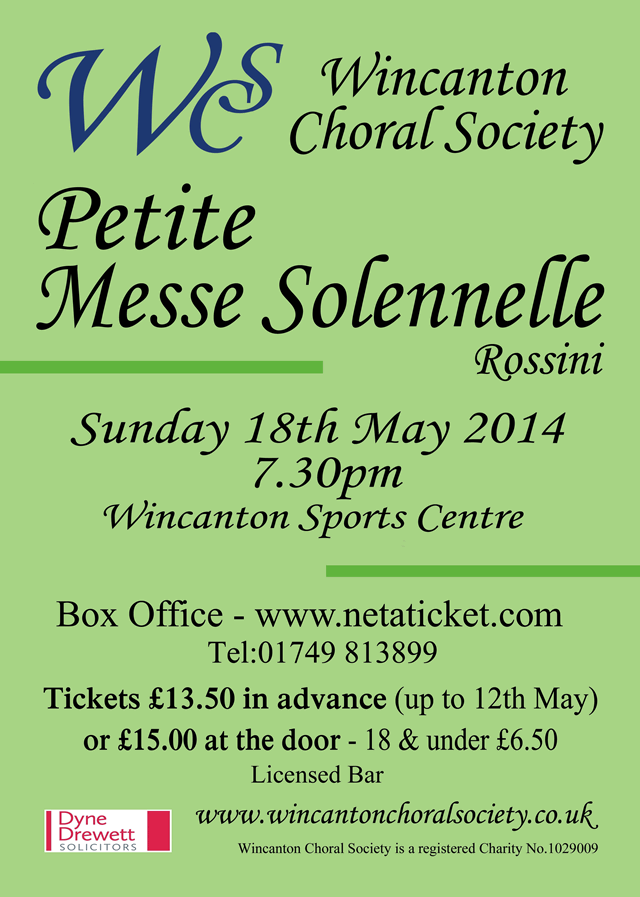 Wincanton Choral Society Spring Concert 2014 poster