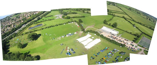 Wincanton Sports Ground aerial composite photo