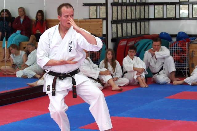 Local Karate student Jason Brown during his 4th Dan grading