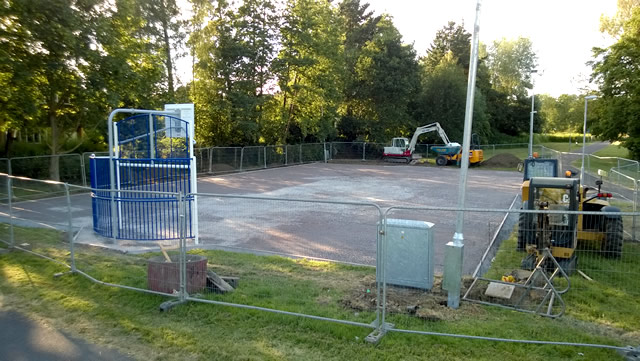 The MUGA (Multi-Use Games Area) construction underway