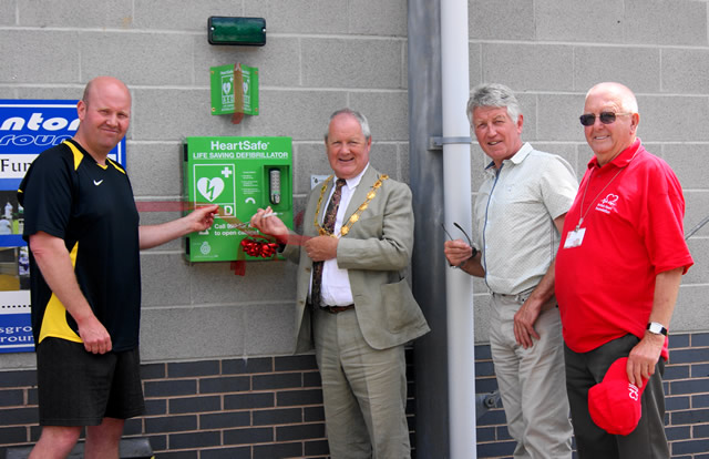 A new defribrillator installed at Wincanton Sports Ground